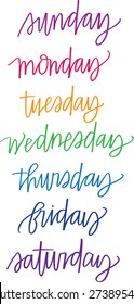 Hand-lettered Days of the Week
