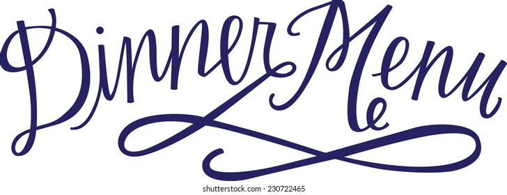 Hand-lettered Dinner Menu heading