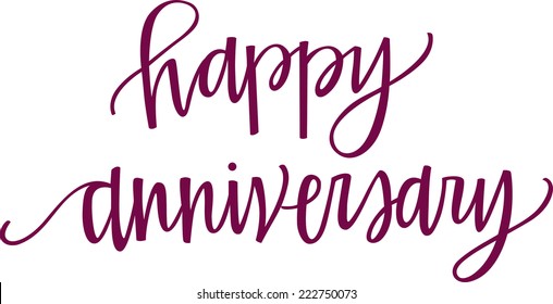 Hand-lettered Happy Anniversary 