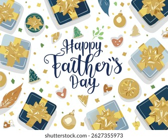 Hand-lettered “Happy Father’s Day” with stylish decorations and calligraphy. Perfect for greeting cards, posters, social media, and celebration designs honoring dads.