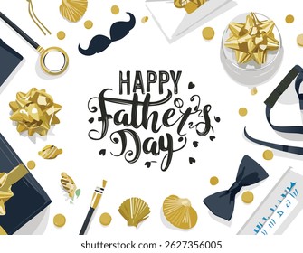 Hand-lettered “Happy Father’s Day” with stylish decorations and calligraphy. Perfect for greeting cards, posters, social media, and celebration designs honoring dads.