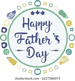 Hand-lettered “Happy Father’s Day” with stylish decorations and calligraphy. Perfect for greeting cards, posters, social media, and celebration designs honoring dads.