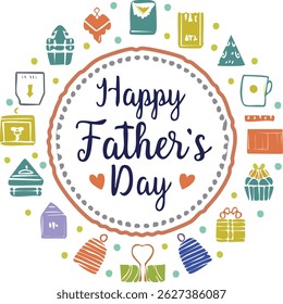 Hand-lettered “Happy Father’s Day” with stylish decorations and calligraphy. Perfect for greeting cards, posters, social media, and celebration designs honoring dads.