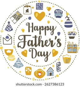 Hand-lettered “Happy Father’s Day” with stylish decorations and calligraphy. Perfect for greeting cards, posters, social media, and celebration designs honoring dads.