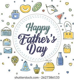Hand-lettered “Happy Father’s Day” with stylish decorations and calligraphy. Perfect for greeting cards, posters, social media, and celebration designs honoring dads.