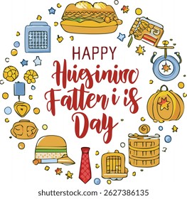 Hand-lettered “Happy Father’s Day” with stylish decorations and calligraphy. Perfect for greeting cards, posters, social media, and celebration designs honoring dads.