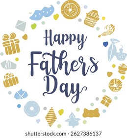 Hand-lettered “Happy Father’s Day” with stylish decorations and calligraphy. Perfect for greeting cards, posters, social media, and celebration designs honoring dads.