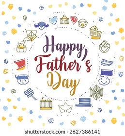 Hand-lettered “Happy Father’s Day” with stylish decorations and calligraphy. Perfect for greeting cards, posters, social media, and celebration designs honoring dads.