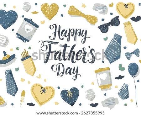 Hand-lettered “Happy Father’s Day” with stylish decorations and calligraphy. Perfect for greeting cards, posters, social media, and celebration designs honoring dads.