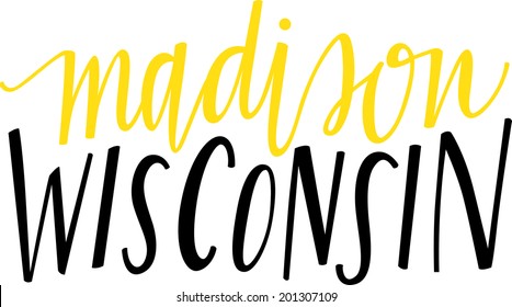 Hand-lettered vector of Madison, Wisconsin