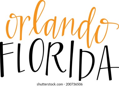 Hand-lettered vector of Orlando, Florida