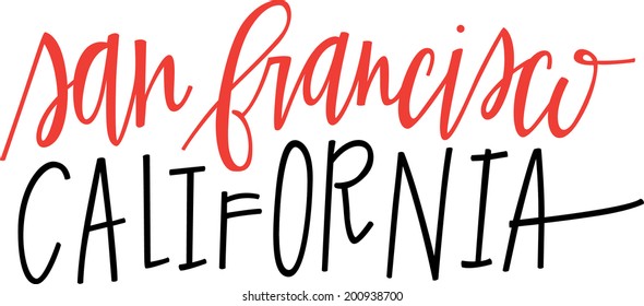 Hand-lettered vector of San Francisco California
