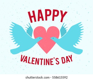 hand-lettered vintage st. valentines card - with handmade calligraphy, vector background