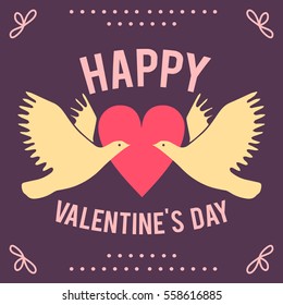 hand-lettered vintage st. valentines card - with handmade calligraphy, vector background