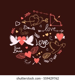 hand-lettered vintage st. valentines card