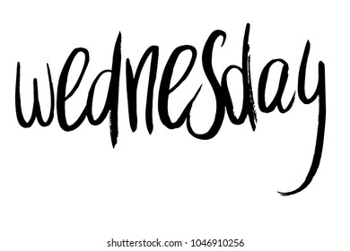 Handlettered Word Wednesday Stock Vector (Royalty Free) 1046910256 ...