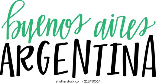 Hand-lettering of Buenos Aires, Argentina
