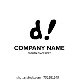 handlettering font with fun concept flat vector logo template