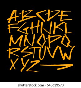 Handlettering Graffiti Alphabet Stock Vector (Royalty Free) 645613573 ...