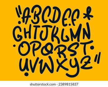 Handlettering Graffiti Alphabet. Modern graffiti font effect, youth style typography