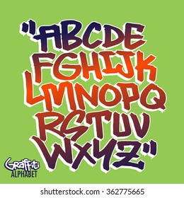 Handlettering Graffiti Font Stock Vector (Royalty Free) 362775665 ...