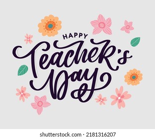 Handlettering Happy Teachers Day Vector Illustration Stock Vector ...