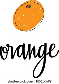 Hand-lettering and Illustration of an Orange