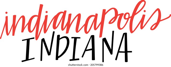 Hand-lettering of Indianapolis, Indiana