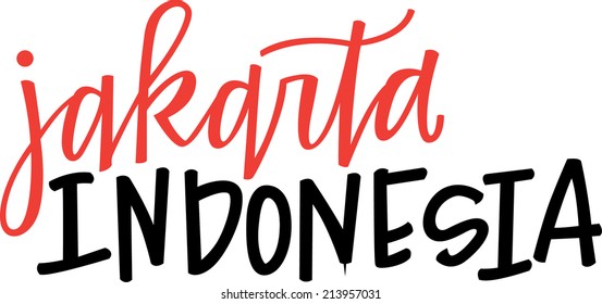 Hand-lettering of Jakarta, Indonesia