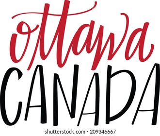 Hand-lettering of Ottawa, Canada