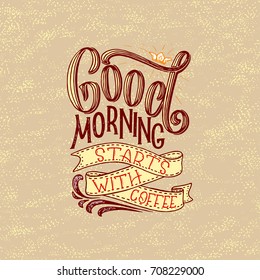 Handlettering Quote Sketch Coffee Shop Cafe vector de stock (libre de