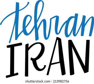 Hand-lettering of Tehran, Iran