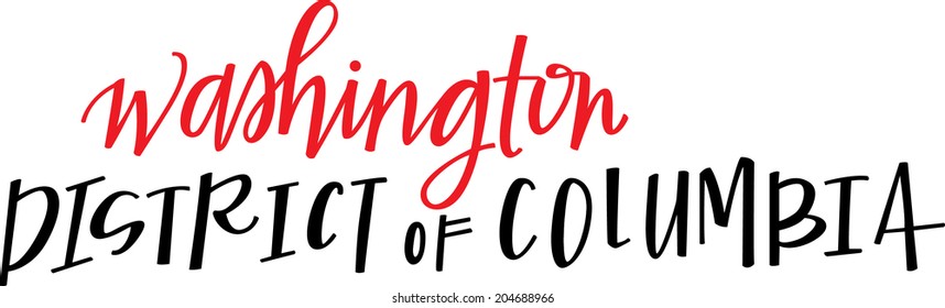 Hand-lettering of Washington, District of Columbia