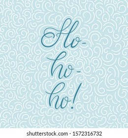Handlettred ho-ho-ho greeting card pastel colors