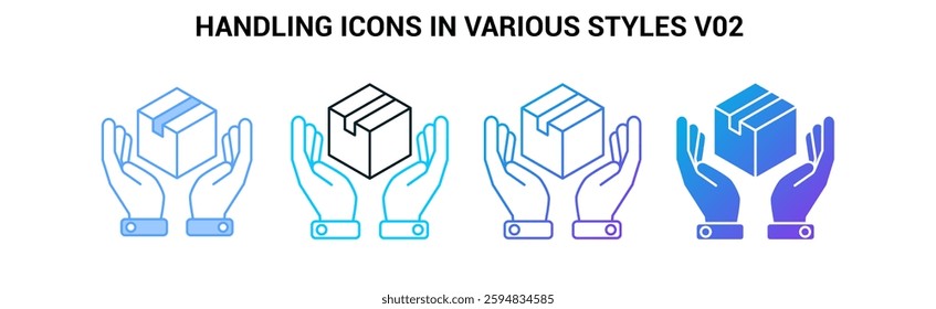 Handling icon visualized simply Blue, Dualline, Gradient, Fill style.