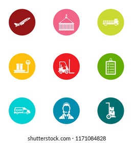 Handling icons set. Flat set of 9 handling vector icons for web isolated on white background