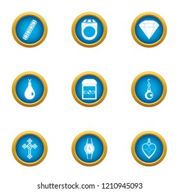 Handling icons set. Flat set of 9 handling vector icons for web isolated on white background