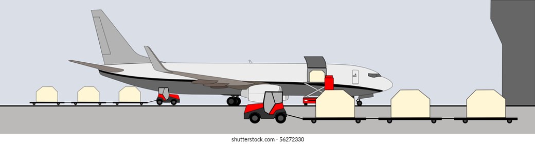 Handling on cargo aircraft on the ramp