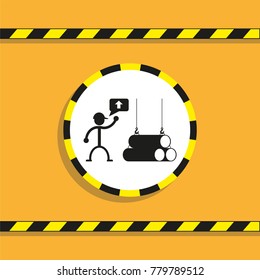 Handling of steel pipes. Vector icon.