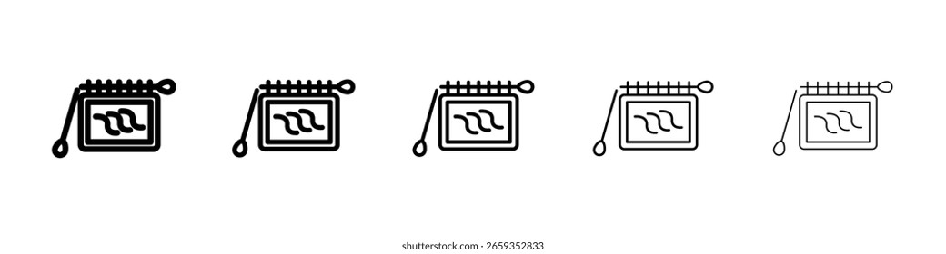 Icono de telar manual lleno de concepto de signo plano para el Diseño web.