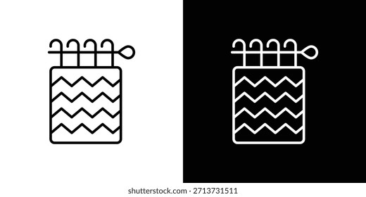 Icono de telar manual. Símbolo plano simple. Ilustración de pictograma de contorno negro perfecto