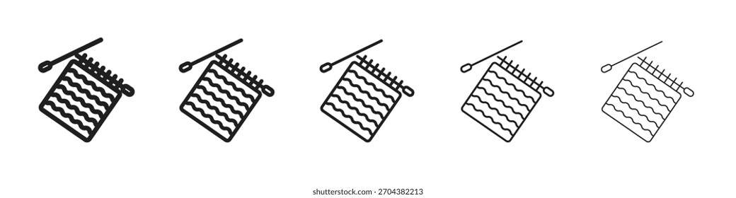 Icono de HandloomConjunto de trazos lineales negros y delgados