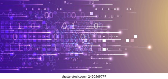 Concepto de tecnología abstracta hecha a mano. Placa de circuito, fondo de color de alta computadora. Ilustración vectorial con espacio para contenido, web - plantilla, presentación de tecnología de negocios.