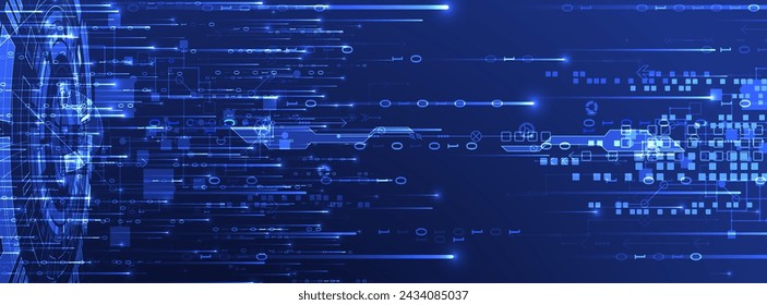 Handmade abstract technology concept. Circuit board, high computer color background. Vector illustration with space for content, web - template, business tech presentation.