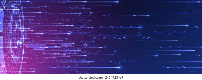 Handmade abstract technology concept. Circuit board, high computer color background. Vector illustration with space for content, web - template, business tech presentation.