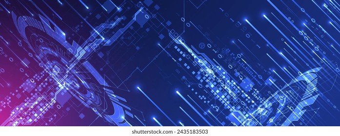 Concepto de tecnología abstracta hecha a mano. Placa de circuito, fondo de color de alta computadora. Ilustración vectorial con espacio para contenido, web - plantilla, presentación de tecnología de negocios.
