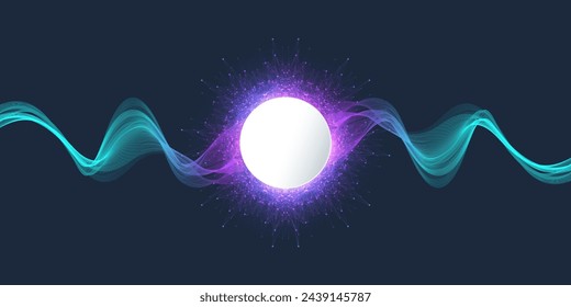 Handmade Abstract Technology Template. Digital Design Element For Internet Technology. Vector Illustration With Space For Header, Web Banner, Website, Presentation.