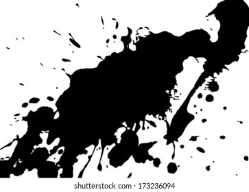 Handmade acrylic paint splashes. Vector Illustration. 