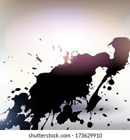 Handmade acrylic paint splashes. Vector Illustration.