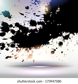 Handmade acrylic paint splashes. Vector Illustration.